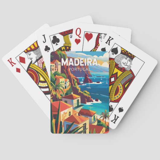 Madeira Portugal Reisen Art Vintag Spielkarten (Rückseite)