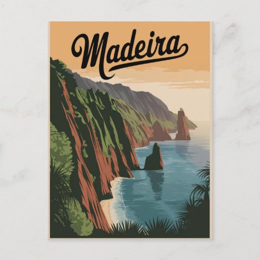 Madeira Portugal Vintag Postkarte (Vorderseite)