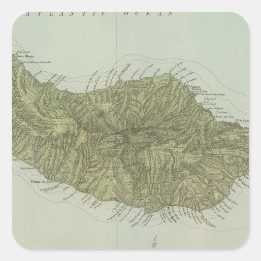 Madeira Quadratischer Aufkleber (Vorderseite)