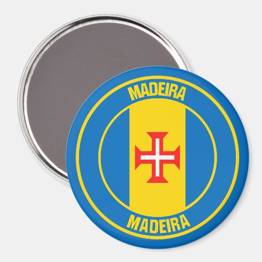 Madeira-RundEmblem Magnet (Vorderseite/Rückseite)