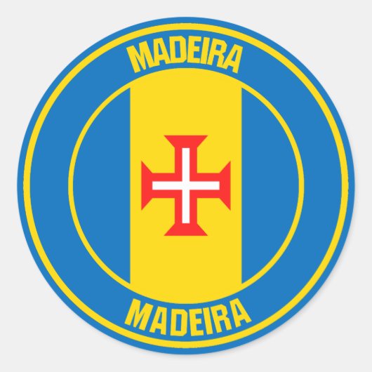 Madeira-RundEmblem Runder Aufkleber (Vorderseite)