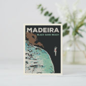 Madeira - Schwarzsandstrand - Portugal Postkarte (Stehend Vorderseite)