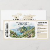 Madeira Trip Boarding Pass Ticket Einladung (Vorne/Hinten)