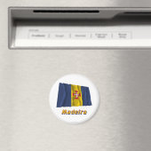 Madeira Wave Flag mit Namen Magnet (In Situ (Geschirrspüler))
