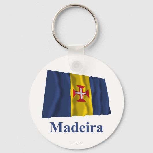 Madeira Wave Flag mit Namen Schlüsselanhänger (Vorderseite)