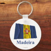 Madeira Wave Flag mit Namen Schlüsselanhänger (Vorderseite)