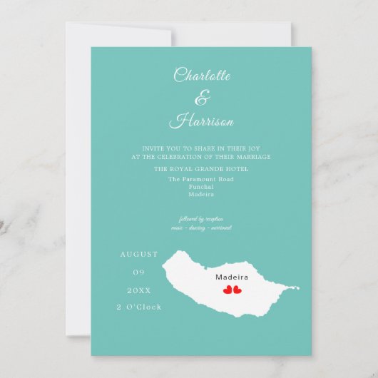 Madeira Wedding Destination Einladung (Vorderseite)