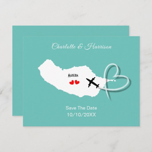 Madeira Wedding Destination Save the Date (Vorne/Hinten)