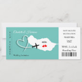 Madeira Wedding Destination Ticket Boarding Pass Einladung (Vorderseite)
