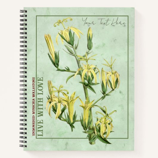 Madeiran Marvel: Musschia wollastonii Notebook Notizblock (Vorderseite)