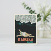 Madeiras Illustration von Black Sand Beach Postkarte (Stehend Vorderseite)