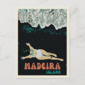 Madeiras Illustration von Black Sand Beach Postkarte (Vorderseite)