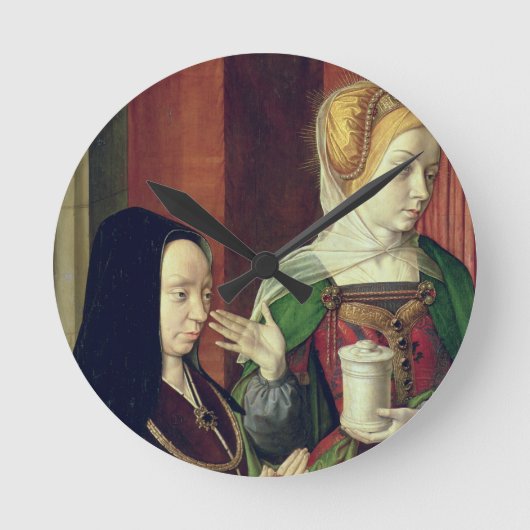 Madeleine of Bourgogne presented by St. Mary Magda Runde Wanduhr (Vorderseite)