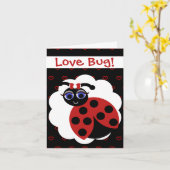 Madeleine Toon LadyBug Red & Black with Hearts Karte (Gelbe Blume)