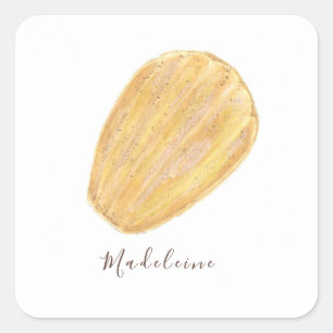 Madeleine Wasserfarbe Quadratischer Aufkleber