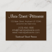 Madeleines Pâtisserie Cake Shop Visitenkarte (Rückseite)