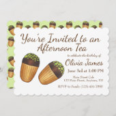 Madeleines Tea Party Geburtstag Brautparty Cake Einladung (Vorne/Hinten)
