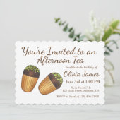 Madeleines Tea Party Geburtstag Brautparty Cake Einladung (Stehend Vorderseite)