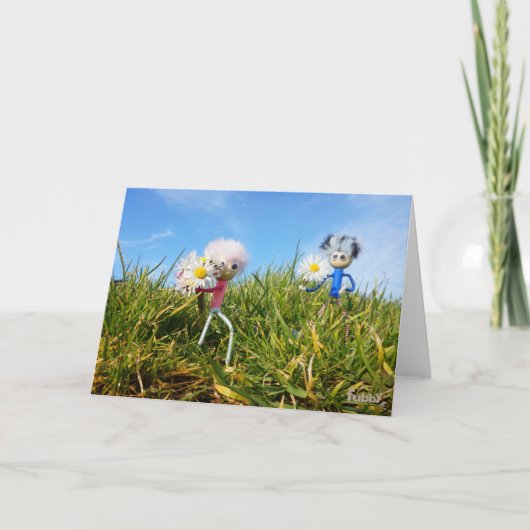 Madeliefjes plukkende fubby's. dankeskarte (Vorderseite)