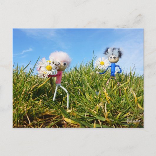 Madeliefjes plukkende fubby's. postkarte (Vorderseite)
