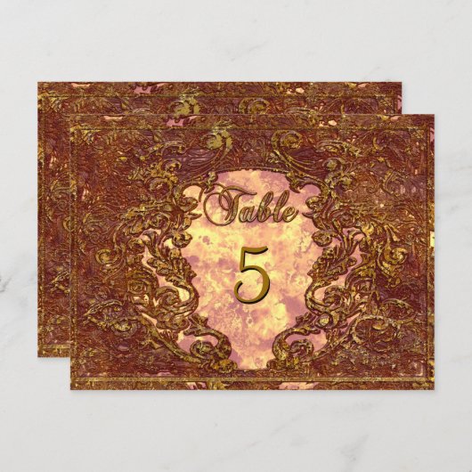 Madelina Kandice Viktorianisch Tischnummer Card (Vorne/Hinten)