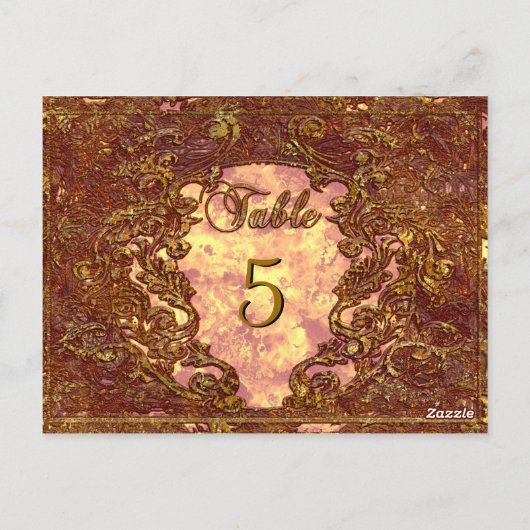 Madelina Kandice Viktorianisch Tischnummer Card (Rückseite)