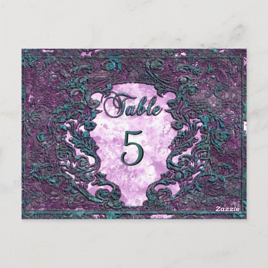 Madelina Liza Viktorianisch Tischnummer Card (Rückseite)