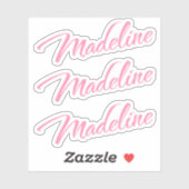 Madeline Decorname in Pink x3 Aufkleber (Blatt)