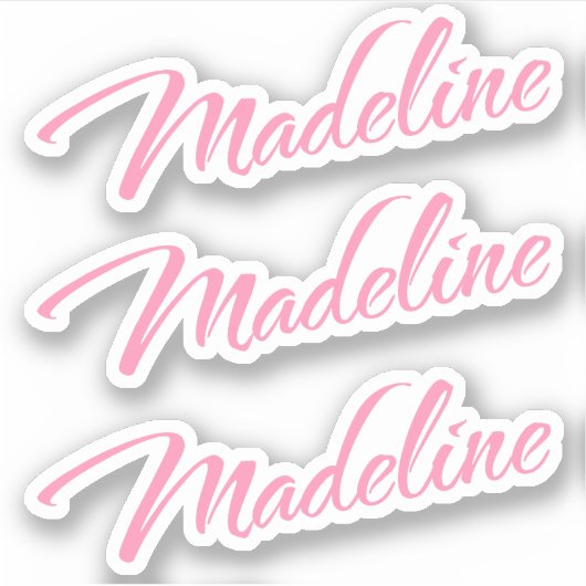 Madeline Decorname in Pink x3 Aufkleber (Vorderseite)
