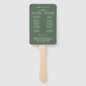 Madeline Forest Green Modern Wedding Program Fächer (Rückseite)