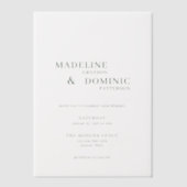 Madeline Forest Green Simple Modern Wedding Pergament Einladungen (Vorderseite)