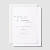 Madeline Forest Green Simple Modern Wedding Pergament Einladungen (Versetzt)