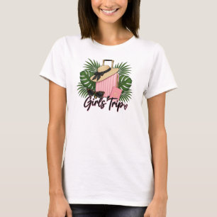 Mädels-Reise-Urlaub-T-Shirt mit Koffern T-Shirt