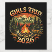 Mädelsreise 2026 Camping-Abenteuer Weinetikett (Einzelnes Label)