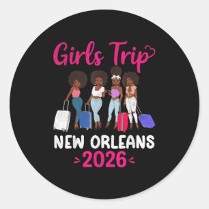 Mädelsreise New Orleans 2026 Squad passendes Outfi Runder Aufkleber