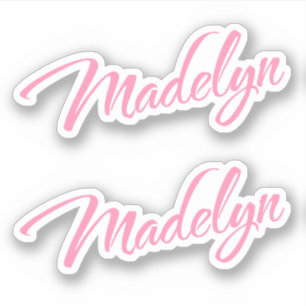 Madelyn Decorative Name in Pink x2 Aufkleber