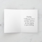 Madelyn Happy Birthday Golden Doodle Puppy Karte (Innenseite)