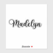 Madelyn Name - Handgeschriebene Kalligrafie Aufkleber (Blatt)