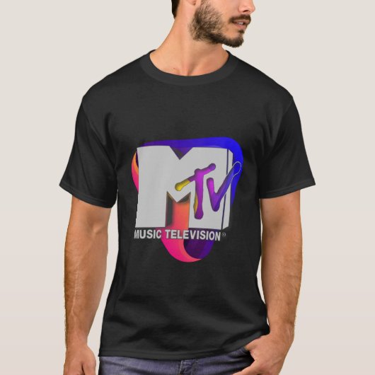 Mademark x MTV - Retro MTV Logo 80er Chrome Effekt T-Shirt (Vorderseite)