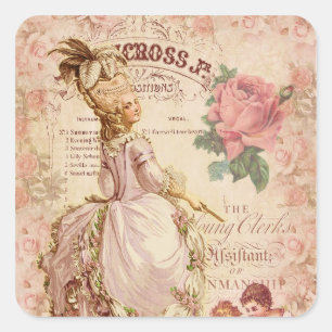 Mademoiselle-Couturen Quadratischer Aufkleber