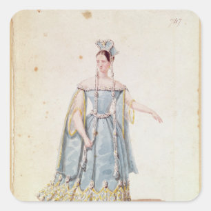 Mademoiselle Georges in 'Isabeau de Baviere' Quadratischer Aufkleber