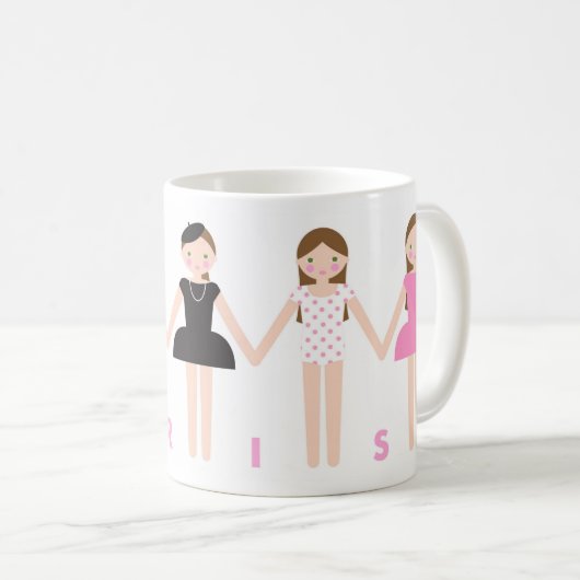 Mademoiselle in Paris Mug Kaffeetasse (VorderseiteRechts)