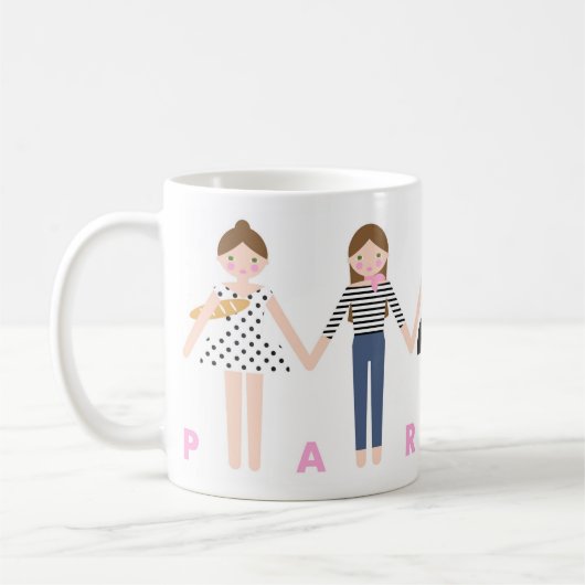 Mademoiselle in Paris Mug Kaffeetasse (Links)
