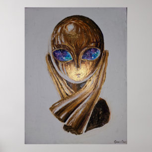 Mademoiselle Pogany und das Universum in ihren Aug Poster