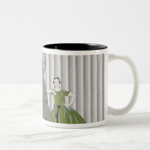 Mademoiselle Spinelly Chez Elle, 1920 (pochoir pri Zweifarbige Tasse