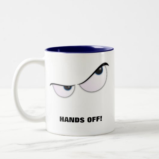MadEyes, HÄNDE WEG! Zweifarbige Tasse (Links)