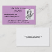 Madhatter, wütende Hutmacher-Häkelarbeit, Visitenkarte (Vorne/Hinten)