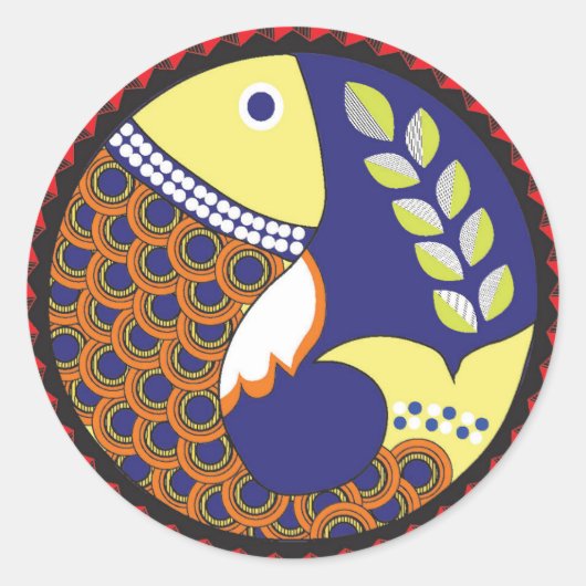 Madhubani Art Sticker (Vorderseite)