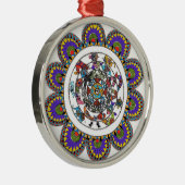 Madhubani Mandalaverzierungen Silbernes Ornament (Rechts)