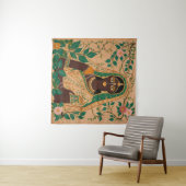 Madhubani Painting Tapestry Wandteppich (Beispiel (Horizontal))